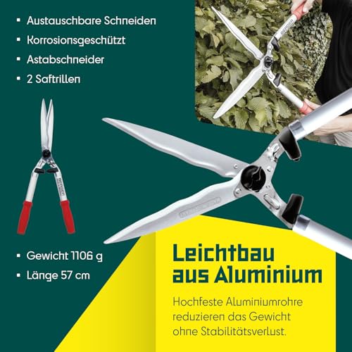 Berger hedge shear comfort 4595 with serrated blades and damper, length 57 cm - size: Heckenschere mit Wellenschliff 580mm