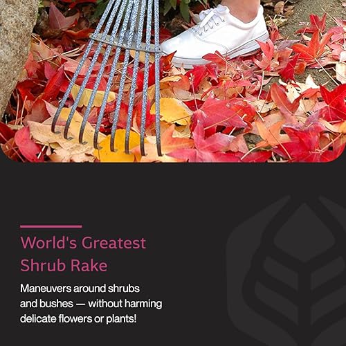Yard Butler World's Greatest Shrub Rake - Sturdy & Handy Garden Rake - Safe for Clearing Debris from Plants & Flowers