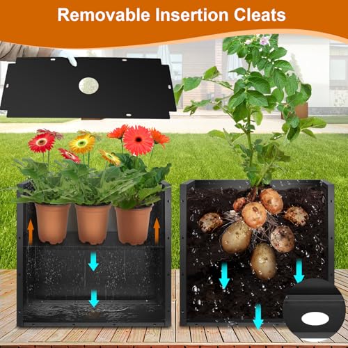28"x12"x28" Galvanized Steel Planter Box, Large Metal Planter Box - color: Black, size: 28"L x 12"W x 28"H