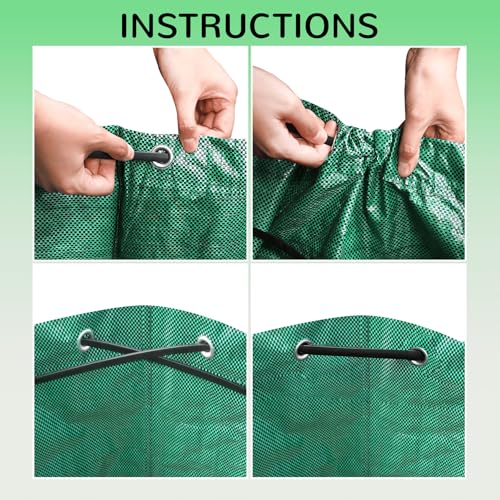 200L leaf Collector Bag, Shoulder Strap, and Drawstring – Reusable Yard Garden Bag for Leaves and Lawn Trash, Perfect for Leaf Removal, Yard Clean-Up (Without lid, 48 Gallon)
