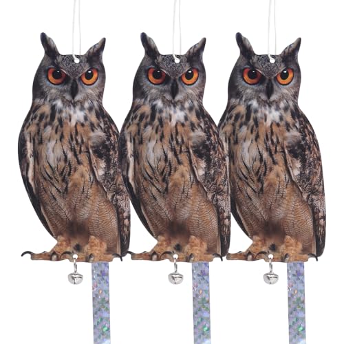 3PCS Flat Fake Owl to Scare Pigeon Woodpecker - color: Brown Owl 3pcs