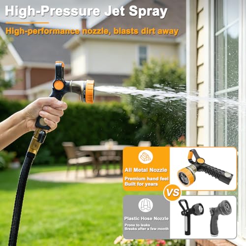 FANHAO Fireman Style Garden Hose Nozzle, Heavy Duty Metal Water Hose Nozzle