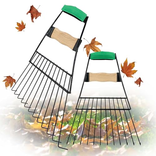 Altdorff Steel Leaf Scoops, Hand Rakes for Picking Up Leaves, Sturdy Garden Large Leaf Grabber Leaf Rake for Picking up Leaves, Collect Garbage and More