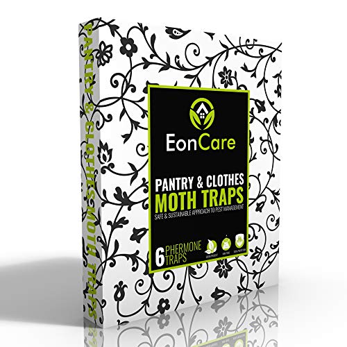Pantry & Clothes Moth Traps | Dual Action Formula Captures More Types of Moths | Safe & Natural | 6 Pack | New & Improved 2020
