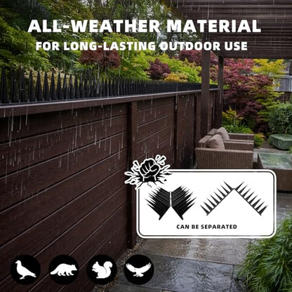 Bird Spikes, 24 Pack, 33.5 FT Total Coverage, Outdoor Bird Deterrent - color: Black, size: 24 pack