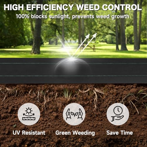 4FT x 300FT Woven Weed Barrier Landscape Fabric 3.2OZ for Gravel - size: 4 FT X 300 FT