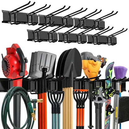 TIDYME Garage Wall Organizer, Shovel Holder Wall Mount, 96" Double Hooks - size: 96", style: Double Hooks