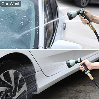 FANHAO Heavy Duty Garden Hose Nozzle, Metal Hose Sprayer Easy Thumb Control - color: Light Green
