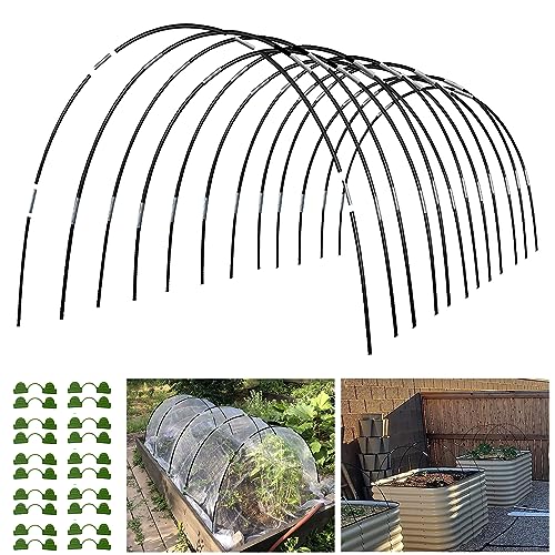 Garden Hoops Grow Tunnel, 12 Sets of 7FT Greenhouse Row Cover Hoops, 60 pcs