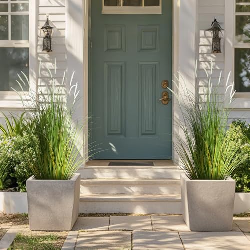 3ft 2-Pack Artificial Cattail Reed Grass, 35in Artificial Fake Onion Plant - size: 3FT