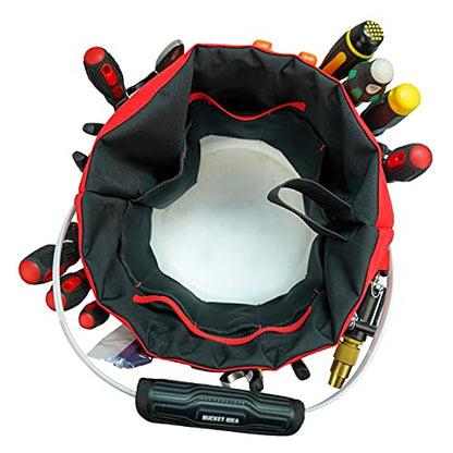 MELOTOUGH Bucket Tool Organizer With 35 Pockets Fits to 3.5-5 Gallon Bucket (Red) - color: Red