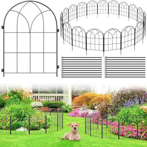 Decorative Garden Fence, 27.2 ftx15.66 H, Rustproof No Dig Fence, 26 Pack - size: 26 Panels-27.2ft(L) x15.66"Arch H