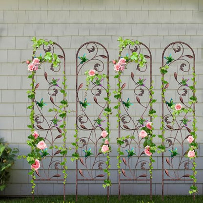 aboxoo 4-Pack Hummingbird Metal Garden Trellis for Climbing Plants - color: Hummingbird, size: 4pcs
