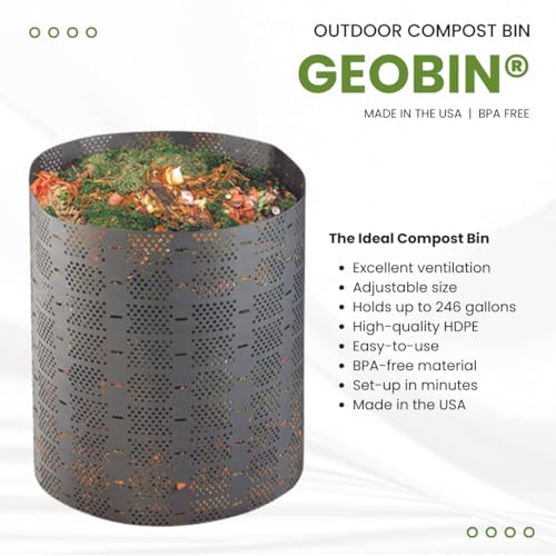 Compost Bin by GEOBIN - 246 Gallon, Expandable, Easy Assembly, Made in The USA (Green) - color: Green