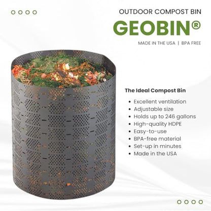 Geobin Compost Bin - 246 Gallon, Expandable, Easy Assembly, Made in The USA (Tan) - color: Tan