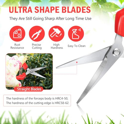 Lasnten 30 Pcs Pruning Shears 7.2" Bud Trimming Scissors, Red - color: Red