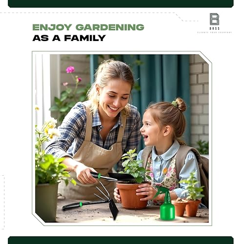 Gardening 9-Piece Heavy Duty Carbon Steel Gardening Tool Set – Rust-Proof, Ergonomic Non-Slip Handles with Durable Storage Tote Bag – Ideal Garden Gift by BRSS