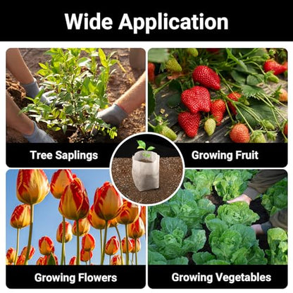 Nursing Growing Pouch, 200pcs 11 x 11.8 in Plant Non-Woven Nursery Bags Large, Fabric Seedling Plant Grow Bags, Seed Starting Planting Growing for Home Garden Supply - color: White, size: 11"x11.8"/Pack of 200