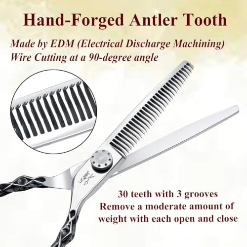 JASON Hair Thinning Scissors Shears - 6" Right Handed 30-Tooth Antle Teeth - size: 6.12