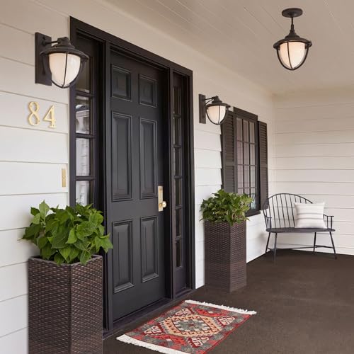 SUNNYPARK 2 Pack Tall Planters for Outdoor Rattan Square Box 12x12x24inch - color: Brown 2 Pack