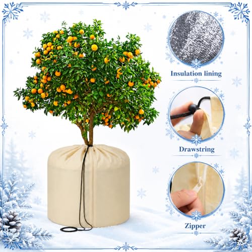 2 Pack Plant Winter Protection Pot Cover, 27"x25" Anti-Frost Flower Pot Bag - color: L-2pcs