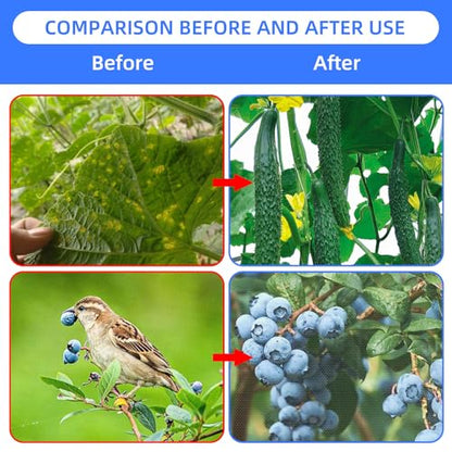 Fruit Protection Bags with Drawstring, 4 Packs Blueberry Bush Netting, Ultra-Fine Mesh Garden Insect Tree Cover, Plant Cover for Pest, Insect Bird Barrier Netting-3.3 x 2.6Ft - size: 3.3 x 2.6Ft