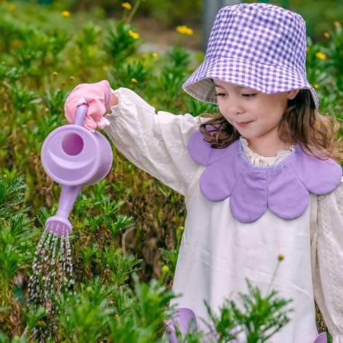 ROBOTIME Kids Gardening Set, 17PCS Toddler Gardening Tools, Toddler Gardening Set with Apron, Hat, Gloves, Watering Can & Tool Bag – Outdoor Play Garden Kit for Kids for Hands-On Learning (Purple ) - color: Purple