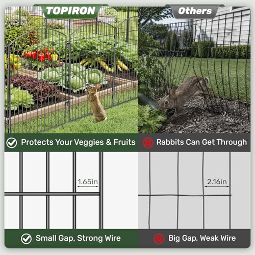 3-Layer Garden Fence with Gate 10 Panel 40in H×23ft L - size: 40 in (H)