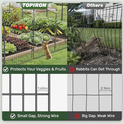 3-Layer Garden Fence with Gate 10 Panel 40in H×23ft L - size: 40 in (H)