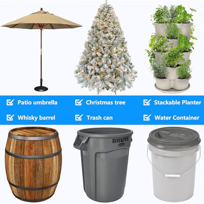 CASIMR Plant Caddy with Wheels, Heavy Duty 440lbs Capacity Rolling Plant Stand, 15-20 Inch Adjustable Indoor Outdoor Plant Dolly, Round Plant Roller Base Flower Pot Rack Holder Trolley Casters Tray, Black - color: Black