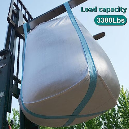 FIBC Bulk Bags 10-Pack, 35x35x43 in, 3300 lb Woven PP