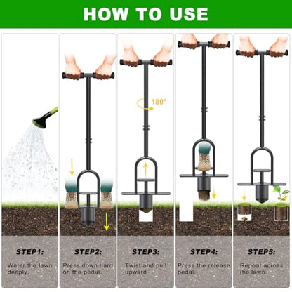 Long Handled Bulb Planter Tool with Rubber Grip - color: 2.9'' wide hole