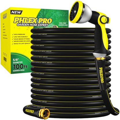100 FT Heavy Duty Garden Hose, 5/8 in Rubber Water Hose - size: 100FT