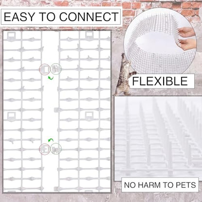 Abbylike 3 Pcs 19.5ft Cat Spike Mat Outdoor 11 Inch Cat Repellent Mat - color: White