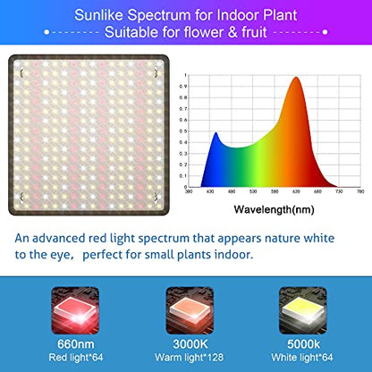 2 Pack LED Grow Light Panel 200W Lamp for Indoor Plants, Sun Like with White Blue Red UV IR LEDs for 4x4ft Coverage Grow Tent Greenhouse Veg and Bloom Seedlings Hydroponics - color: Sunlight
