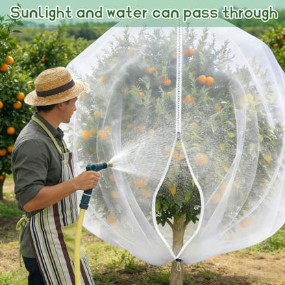 15X15 Feet Large Fruit Tree Netting Garden Netting with Zipper and Drawstring Plant Netting Insect Bird Cover for Fruits Vegetables Tree Garden Shrubs Protection - size: 15x15FT