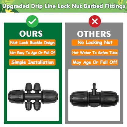 13 Pack 1/2 Inch to 1/4 Inch Drip Irrigation Fittings, 1/2" (1/2" ID x 0.65" OD) to 1/4" Drip Line Reducing Tee 1/2" x 1/4" 6 Way Splitter Connectors for Garden Irrigation System - size: 1/2" x 1/4" 6 Way Splitter