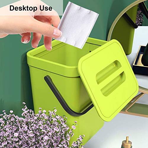 LALASTAR Food Waste Basket Bin for Kitchen, Small Countertop Compost Bin with Lid, Odor-Free Food Scrap Container, Wall Mounted Garbage Can, 3L/0.8 Gal, Green - color: Green, size: 3L-Lift