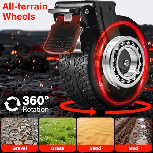 Collapsible Wagons Carts Foldable, 500LBS Heavy Duty Wagon Cart Foldable - color: Red