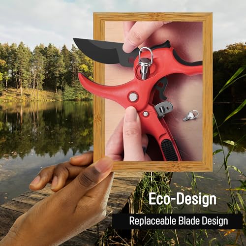 DUROX - Ratchet Pruning Shears, Garden Shears with 3X Cutting Power. Effort-Saving Heavy-Duty Anvil Pruners. Replaceable Blade Cutting Blade Design. Ideal Secateurs for Precise Trimming, Model DGR-01