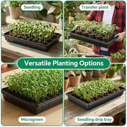 10 Pack Plant Growing Trays, 17 x 11 Inch Seedling Trays, No Drain Holes