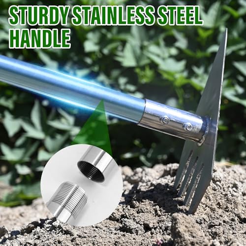 BARAYSTUS Garden Hoe Heavy Duty, Adjustable Long Handle Weeding Tool - size: Large Head: 4.1" W x 8.5" H