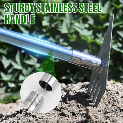 BARAYSTUS Garden Hoe Heavy Duty, Adjustable Long Handle Weeding Tool - size: Large Head: 4.1" W x 8.5" H