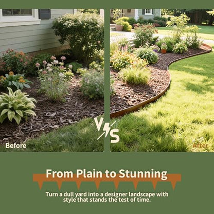 Worth Garden 10-Pack 4.5"x40" Metal Landscape Edging 33' Landscaping Border - color: Powder-Coated Rust