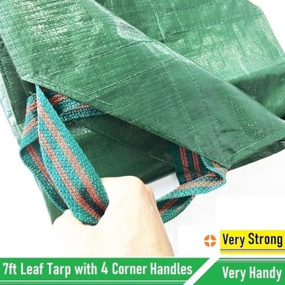 2-Pack 7x7ft Yard Garden Leaf Tarp 4 Handles Waterproof Tarps for Sandbox Cover,Lawn Debris,Yard Waste Tarp,Landscape Pruning,Leaf Hauler,Outdoor Camping Tarps,Tent Footprint,Patio Table,FirePit Cover