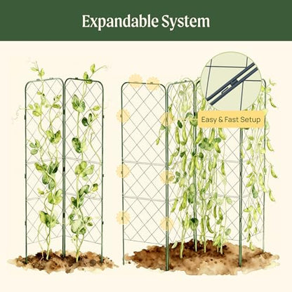 Vego Garden A-Frame Trellis 80" Tall Cucumber Cage for Garden & Pots, Rust-Resistant Tomato Stakes Heavy Gauge Plant Cage Trellis Support for Climbing Vegetables Plants 2 Pack - size: 80" Tall