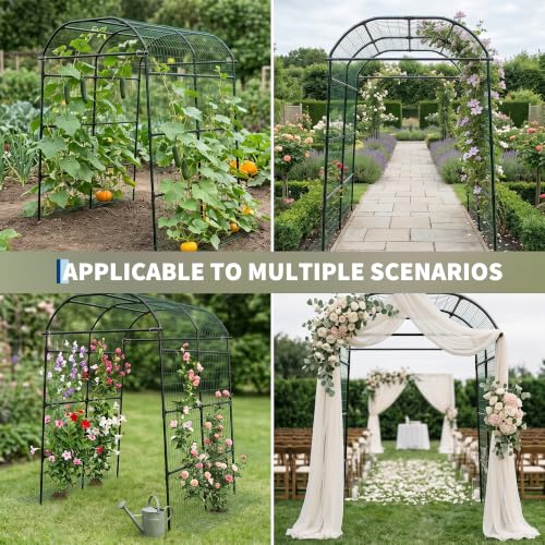 Garvee Metal Garden Arch Trellis, 7.2Ft Black for Raised Beds - size: 7.2x6x5.5FT