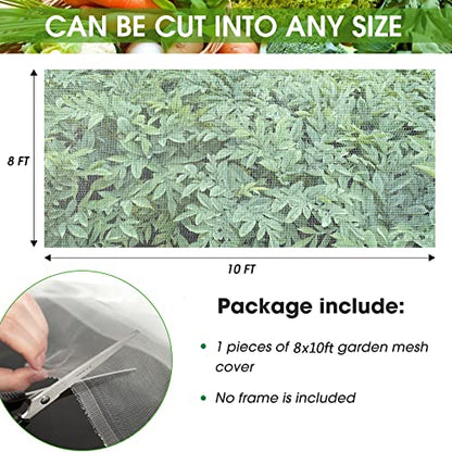 Unves 8x10ft Garden Netting, White Mosquito Net Insect Mesh Bird Netting - size: 8 x 10 Ft x 1 pc
