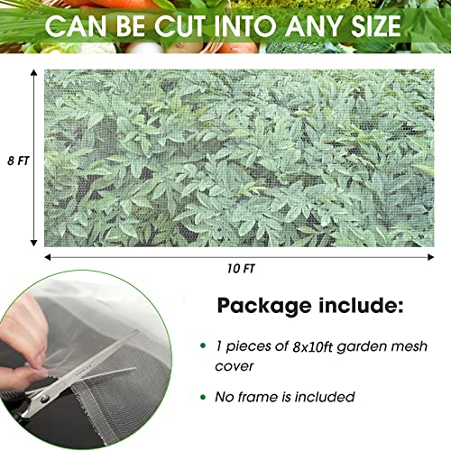 Unves 8x10ft Garden Netting, White Mosquito Net Insect Mesh Bird Netting - size: 8 x 10 Ft x 1 pc
