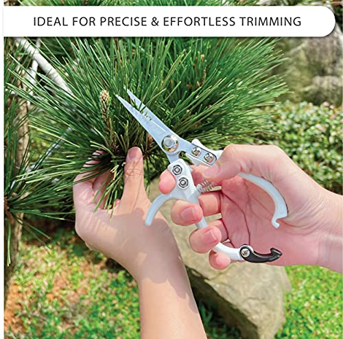 Precision Garden Shears with Vegan Leather Sheath - White/Black
